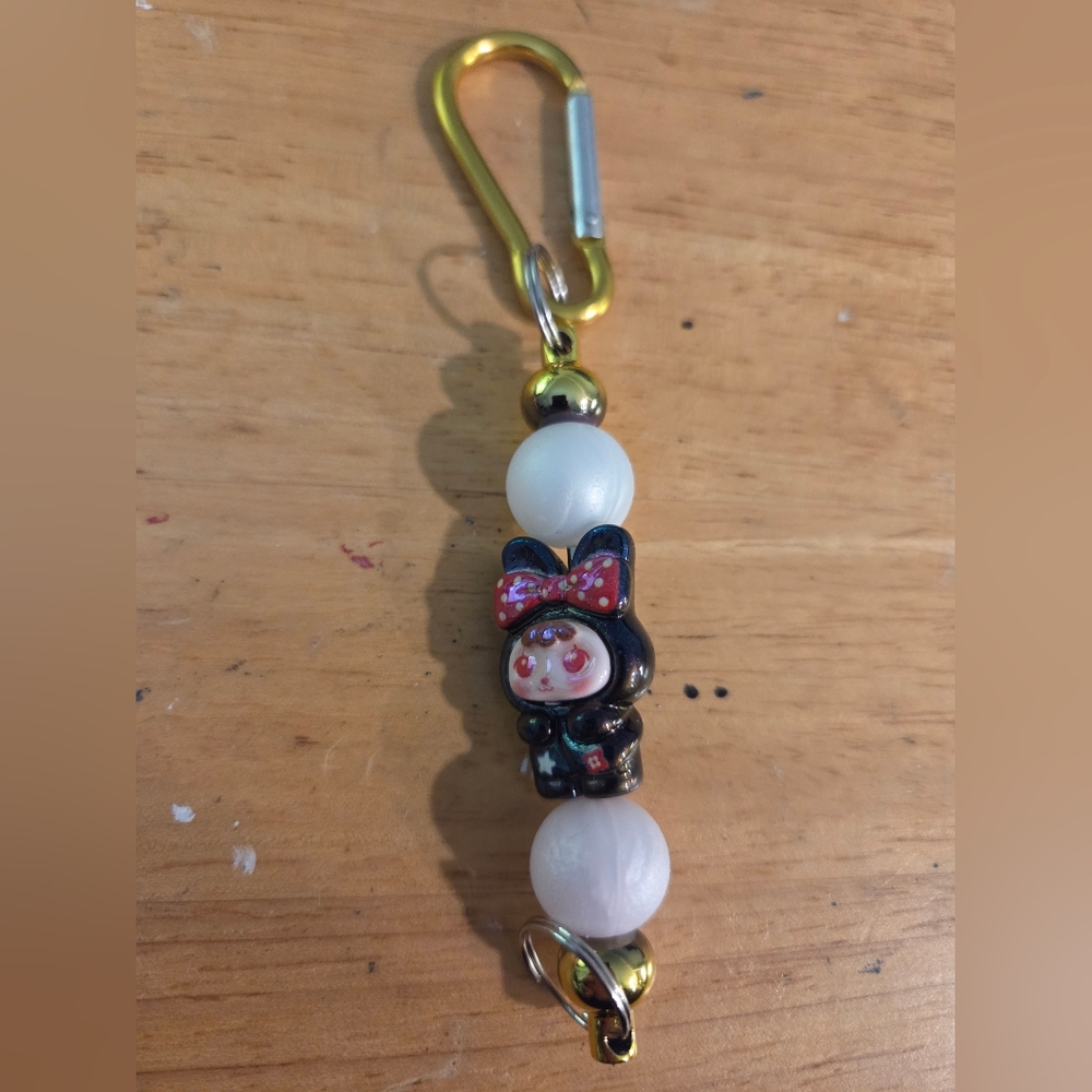 Charming Black and White Character Keychain